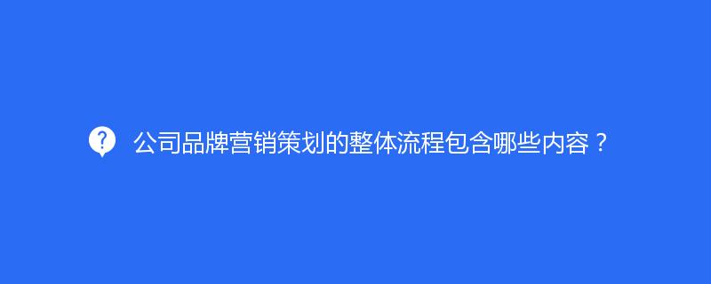 公司品牌營(yíng)銷策劃的整體流程包含哪些內(nèi)容？